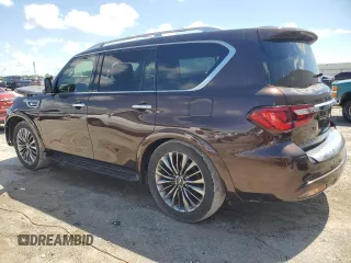 2019 Infiniti QX80 Luxe z VIN JN8AZ2ND9K9850729, wystawiony jako Copart lot #56846985 z przebiegiem 81 888 mil mil oraz Szkody całkowita. Historia ofert i sprzedaży dostępna na DreamBid. Obrazek 2.