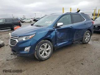2020 Chevrolet Equinox Premier with VIN 2GNAXNEV7L6179688, listed as a Copart auction lot 43816605 with 53,697 mi miles and Salvage Title. Bid and sale history available at carsss.com. Image 1.
