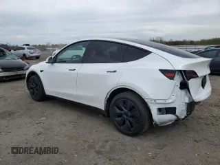 2025 Tesla Model Y Long Range with VIN 7SAYGDED5SF241318, listed as a Copart auction lot 51614245 with 3,682 mi miles and Salvage Title. Bid and sale history available at DreamBid. Image 2.