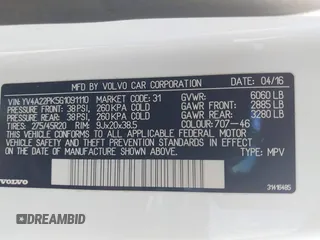 2016 Volvo XC90 T6 Momentum with VIN YV4A22PK5G1091110, listed as a IAAI auction lot 41343705 with 78,655 mi miles. Bid and sale history available at carsss.com. Image 9.