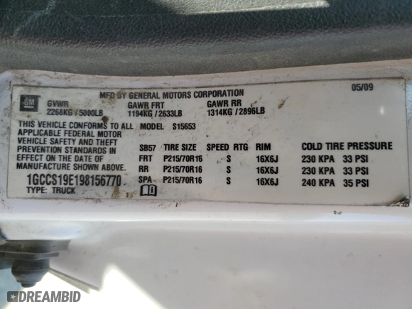 2009 Chevrolet Colorado Work Truck with VIN 1GCCS19E198156770, listed as a Copart auction lot 50813945 with 186,161 mi miles and Salvage Title. Bid and sale history available at carsss.com. Image 13.