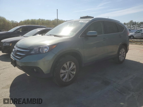 2012 Honda CR-V EX-L with VIN 2HKRM4H74CH608390, listed as a Copart auction lot 54158905 with 114,495 mi miles and Salvage Title. Bid and sale history available at DreamBid. Image 1.