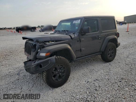 2022 Jeep Wrangler Willys Sport z VIN 1C4GJXAN2NW164546, wystawiony jako Copart lot #52257525 z przebiegiem 34 197 mil mil oraz Szkoda całkowita • Salvage title. Historia ofert i sprzedaży dostępna na DreamBid. Obrazek 1.