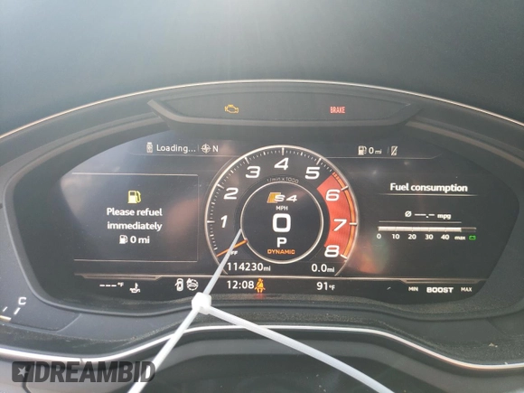 2018 Audi S4 Premium Plus with VIN WAUB4AF41JA004239, listed as a Copart auction lot 68134044 with 114,230 mi miles and Salvage Title. Bid and sale history available at carsss.com. Image 9.