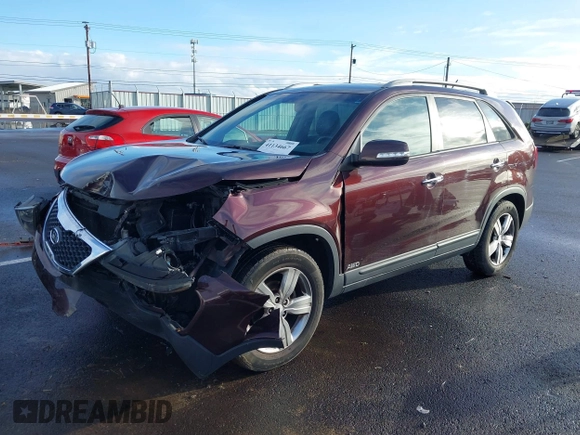 2012 Kia Sorento EX with VIN 5XYKUDA67CG307073, listed as a IAAI auction lot 41134667 with 120,615 mi miles. Bid and sale history available at carsss.com. Image 2.