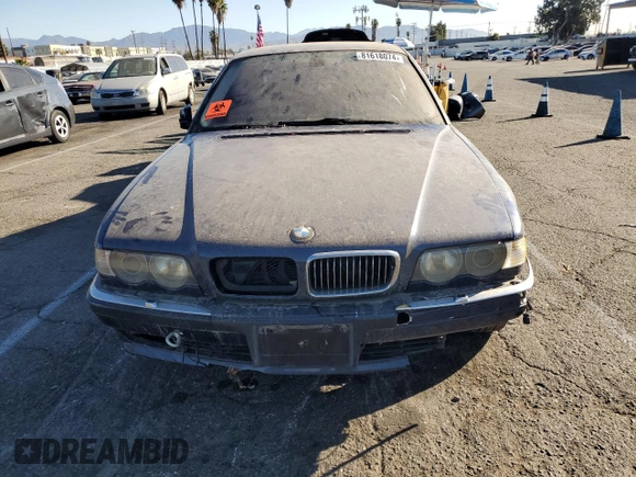 2001 BMW 7 Series 740i with VIN WBAGG83441DN88645, listed as a Copart auction lot 81618074 with Not provided miles and Clean title. Bid and sale history available at DreamBid. Image 5.