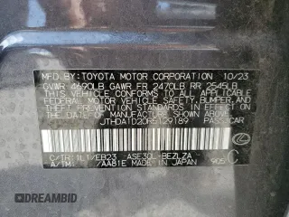 2024 Lexus IS 300 z VIN JTHDA1D20R5129189, wystawiony jako Copart lot #53465435 z przebiegiem 31 959 mil mil oraz Szkody całkowita. Historia ofert i sprzedaży dostępna na DreamBid. Obrazek 13.