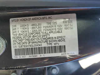 2016 Acura RDX Advance Pkg with VIN 5J8TB3H79GL004343, listed as a Copart auction lot 78424934 with 67,397 mi miles and Salvage Title. Bid and sale history available at carsss.com. Image 13.