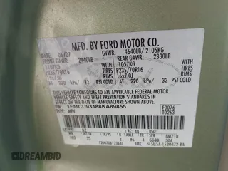 2008 Ford Escape XLT with VIN 1FMCU93188KA89855, listed as a IAAI auction lot 42581640 with 172,576 mi miles and . Bid and sale history available at DreamBid. Image 9.