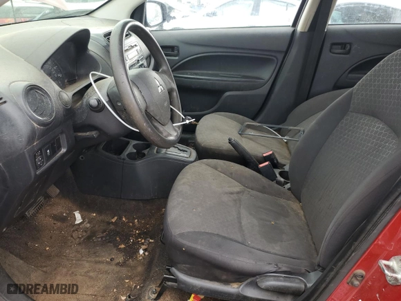 2015 Mitsubishi Mirage DE with VIN ML32A3HJ9FH045147, listed as a Copart auction lot 50801115 with 130,499 mi miles and Salvage Title. Bid and sale history available at carsss.com. Image 7.