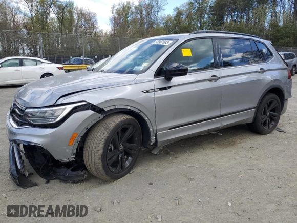 2024 Volkswagen Tiguan SE R-Line Black with VIN 3VVCB7AXXRM129869, listed as a Copart auction lot 53387585 with 8,563 mi miles and Salvage title. Bid and sale history available at DreamBid. Image 1.