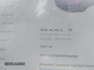 2024 Tesla Model 3 Long Range with VIN 5YJ3E1EB7RF854092, listed as a IAAI auction lot 41697646 with 7,371 mi miles and . Bid and sale history available at DreamBid. Image 15.