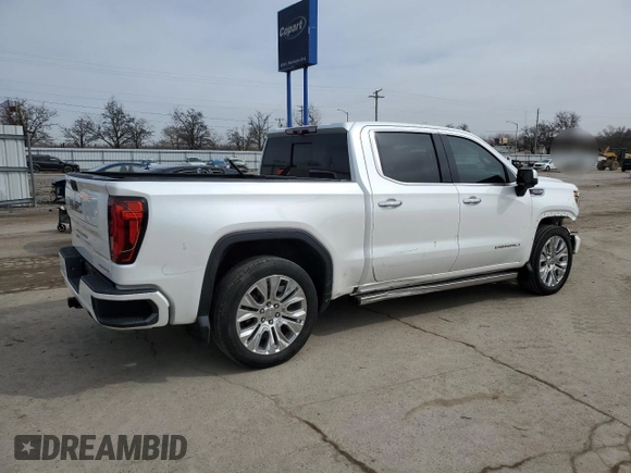 2020 GMC Sierra 1500 Denali with VIN 1GTU9FELXLZ269071, listed as a Copart auction lot 50322795 with 101,455 mi miles and Salvage Title. Bid and sale history available at DreamBid. Image 3.