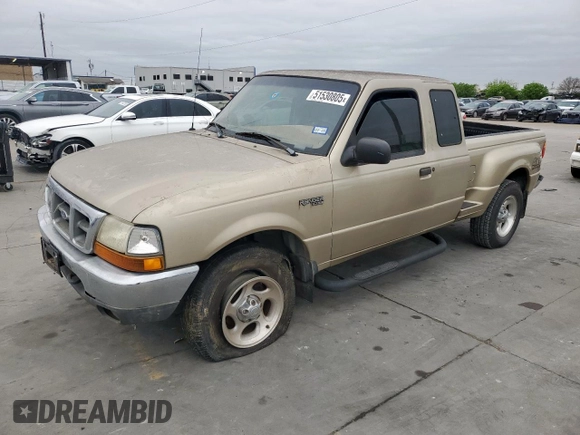 1999 Ford Ranger XL with VIN 1FTZR15V0XPA95023, listed as a Copart auction lot 51530805 with 264,530 mi miles and Clean Title. Bid and sale history available at carsss.com. Image 1.