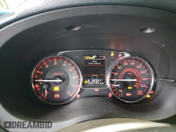 2017 Subaru WRX with VIN JF1VA1B67H9838923, listed as a Copart auction lot 78148684 with 93,725 mi miles and Non Repairable. Bid and sale history available at carsss.com. Image 9.