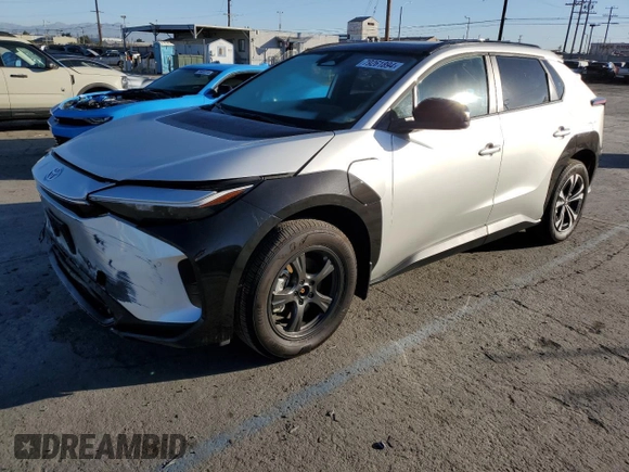 2023 Toyota bZ4X XLE with VIN JTMAAAAA8PA015784, listed as a Copart auction lot 56072755 with 21,387 mi miles and Salvage Title. Bid and sale history available at DreamBid. Image 1.