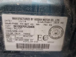 2015 Nissan Micra S z VIN 3N1CK3CP2FL234835, wystawiony jako Copart lot #47006295 z przebiegiem 71 856 mil mil oraz Szkoda całkowita • Salvage title. Historia ofert i sprzedaży dostępna na DreamBid. Obrazek 13.