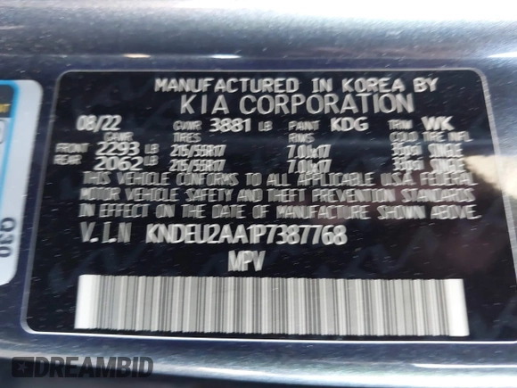 2023 Kia Seltos S z VIN KNDEU2AA1P7387768, wystawiony jako IAAI lot #42454208 z przebiegiem 42 637 mil mil oraz . Historia ofert i sprzedaży dostępna na DreamBid. Obrazek 9.