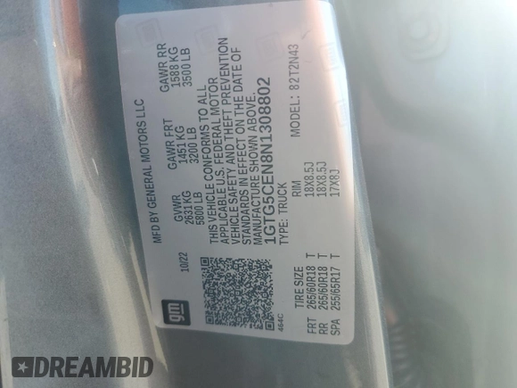 2022 GMC Canyon 2WD Elevation with VIN 1GTG5CEN8N1308802, listed as a Copart auction lot 47418095 with 19,035 mi miles and Salvage Title. Bid and sale history available at carsss.com. Image 13.