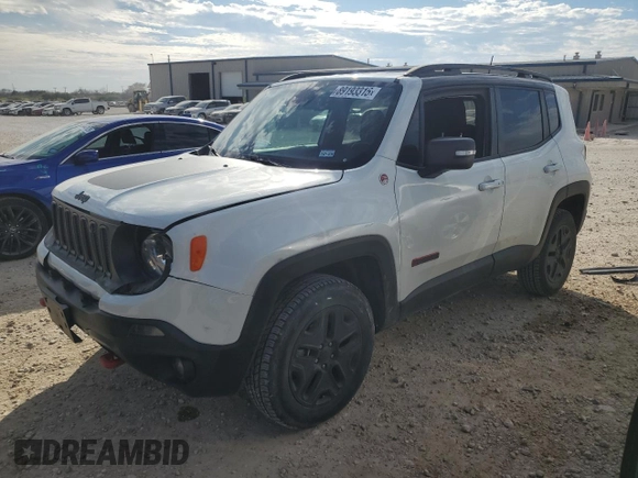 2018 Jeep Renegade Trailhawk with VIN ZACCJBCB1JPH13181, listed as a Copart auction lot 89193315 with 46,599 mi miles and Salvage Title. Bid and sale history available at carsss.com. Image 1.