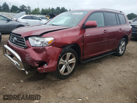 2009 Toyota Highlander Sport z VIN JTEES43A692116005, wystawiony jako Copart lot #66279264 z przebiegiem 129 139 mil mil oraz Szkoda całkowita • Salvage title. Historia ofert i sprzedaży dostępna na DreamBid. Obrazek 1.