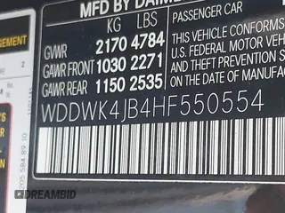 2017 Mercedes-Benz C 300 with VIN WDDWK4JB4HF550554, listed as a IAAI auction lot 41689430 with 34,536 mi miles and . Bid and sale history available at DreamBid. Image 9.