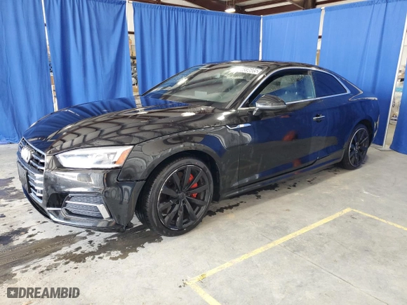 2018 Audi A5 Coupe Premium Plus with VIN WAUPNAF53JA134650, listed as a Copart auction lot 46459605 with 104,986 mi miles and Clean Title. Bid and sale history available at carsss.com. Image 1.