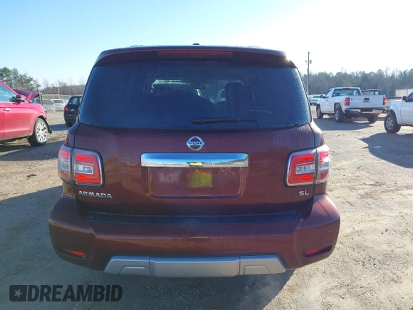 2018 Nissan Armada SL with VIN JN8AY2ND4J9059526, listed as a IAAI auction lot 41187756 with 116,572 mi miles and . Bid and sale history available at DreamBid. Image 17.