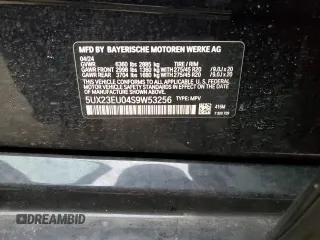 2025 BMW X5 xDrive40i with VIN 5UX23EU04S9W53256, listed as a Copart auction lot 46929635 with 0 mi miles and Salvage Title. Bid and sale history available at carsss.com. Image 15.
