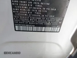 2018 Volkswagen Tiguan SEL с VIN 3VV2B7AX6JM099706, выставлен на аукционе IAAI как лот 42445727 с пробегом 158 954 миль миль и . История ставок и продаж доступна на DreamBid. Изображение 9.