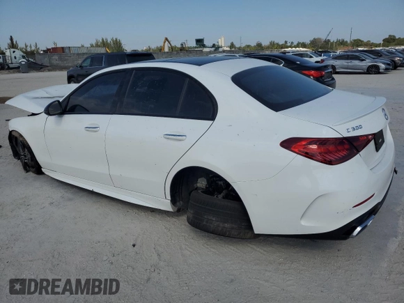 2022 Mercedes-Benz C 300 with VIN W1KAF4GB8NR047934, listed as a Copart auction lot 48605975 with 37,096 mi miles and Non Repairable. Bid and sale history available at DreamBid. Image 2.