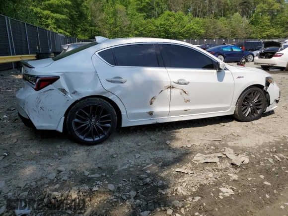2020 Acura ILX Premium with VIN 19UDE2F87LA001741, listed as a Copart auction lot 55400885 with 58,344 mi miles and Salvage title. Bid and sale history available at DreamBid. Image 3.