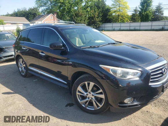2015 Infiniti QX60 with VIN 5N1AL0MM6FC541632, listed as a Copart auction lot 62077105 with 123,164 mi miles and Salvage title. Bid and sale history available at DreamBid. Image 4.