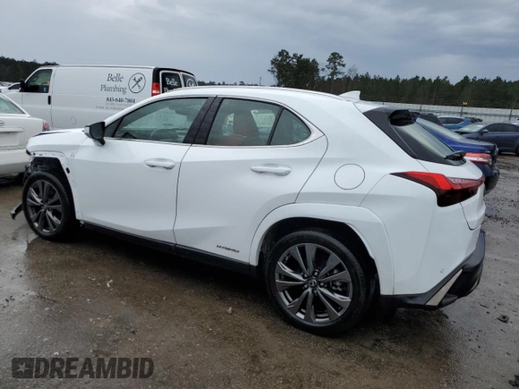 2022 Lexus UX 250h F Sport with VIN JTHR9JBH8N2057773, listed as a Copart auction lot 38749534 with 46,350 mi miles and . Bid and sale history available at DreamBid. Image 2.