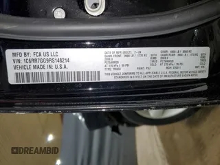 2024 Ram 1500 SLT z VIN 1C6RR7GG9RS148214, wystawiony jako Copart lot #42574465 z przebiegiem 11 548 mil mil oraz Czysty tytuł • Clean title. Historia ofert i sprzedaży dostępna na DreamBid. Obrazek 12.