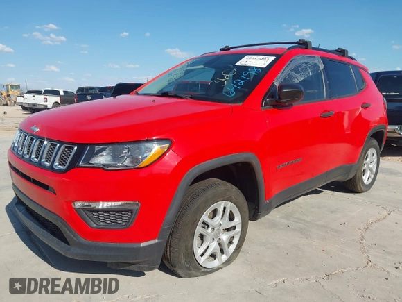 2017 Jeep Compass Sport with VIN 3C4NJDABXHT642198, listed as a IAAI auction lot 42385002 with 82,626 mi miles and . Bid and sale history available at DreamBid. Image 2.