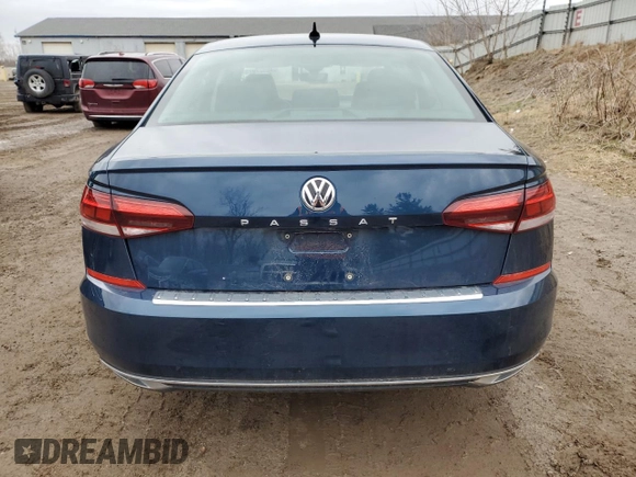 2021 Volkswagen Passat SE with VIN 1VWSA7A35MC012993, listed as a Copart auction lot 49927025 with 35,540 mi miles and Salvage title. Bid and sale history available at DreamBid. Image 6.