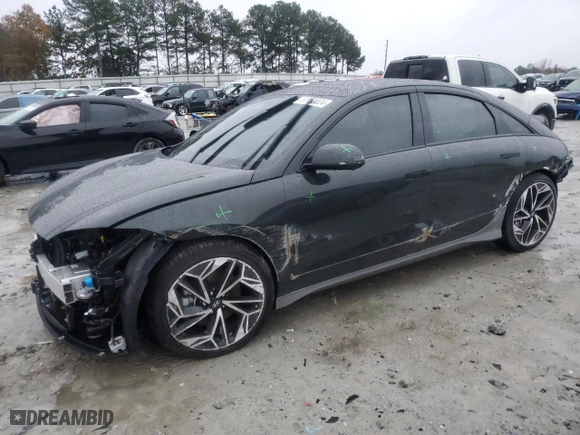 2023 Hyundai IONIQ 6 Limited with VIN KMHM54AA9PA045889, listed as a Copart auction lot 81153024 with 8146 miles and Salvage Title. Bid and sale history available at carsss.com. Image 1.