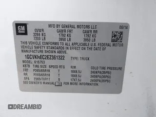 2014 Chevrolet Silverado 1500 LT with VIN 1GCVKREC2EZ361322, listed as a IAAI auction lot 41362836 with 199,684 mi miles and . Bid and sale history available at DreamBid. Image 9.