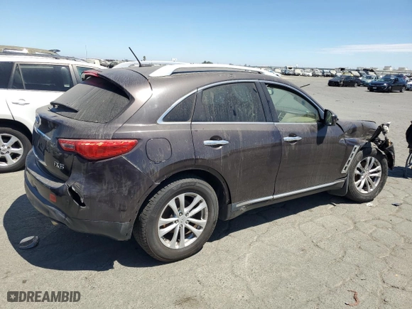 2012 Infiniti FX35 with VIN JN8AS1MW7CM152197, listed as a Copart auction lot 66753344 with 0 mi miles and Salvage Title. Bid and sale history available at carsss.com. Image 3.