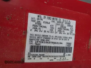 1996 Ford Ranger XL with VIN 1FTCR10A5TPB53194, listed as a IAAI auction lot 42640524 with 267,429 mi miles and . Bid and sale history available at DreamBid. Image 9.