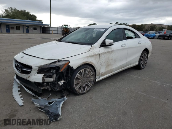 2018 Mercedes-Benz CLA with VIN WDDSJ4EB6JN672128, listed as a Copart auction lot 68533122 with 0 mi miles. Bid and sale history available at carsss.com. Image 1.