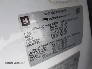2021 Chevrolet Silverado 1500 LTZ with VIN 1GCUYGEDXMZ202215, listed as a IAAI auction lot 41976044 with 87,758 mi miles and . Bid and sale history available at DreamBid. Image 9.