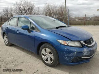 2013 Honda Civic Sdn LX with VIN 19XFB2F51DE079601, listed as a Copart auction lot 49495795 with 177,386 mi miles and Salvage Title. Bid and sale history available at carsss.com. Image 4.
