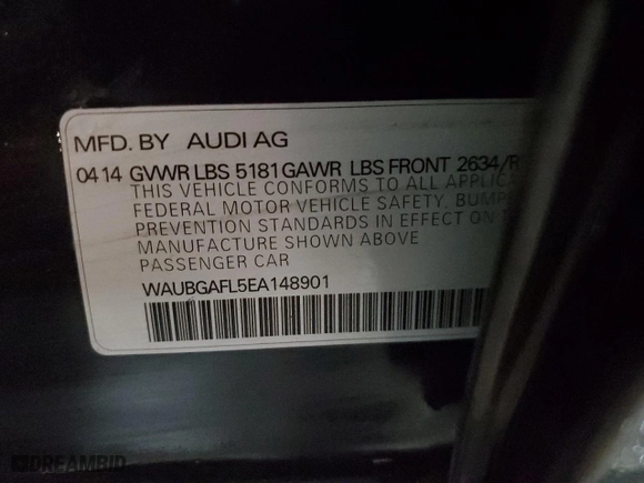 2014 Audi S4 Premium Plus with VIN WAUBGAFL5EA148901, listed as a Copart auction lot 50371735 with 112,367 mi miles and Salvage Title. Bid and sale history available at carsss.com. Image 13.