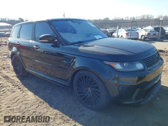 2016 Land Rover Range Rover Sport SVR with VIN SALWZ2EFXGA589337, listed as a IAAI auction lot 41395075 with 71,364 mi miles and . Bid and sale history available at DreamBid. Image 1.