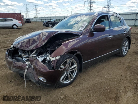 2012 Infiniti EX Journey z VIN JN1AJ0HR9CM450184, wystawiony jako Copart lot #57685715 z przebiegiem Nie podano mil oraz Szkoda całkowita • Salvage title. Historia ofert i sprzedaży dostępna na DreamBid. Obrazek 1.