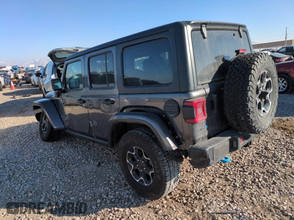 2022 Jeep Wrangler Unlimited Rubicon with VIN 1C4JJXR62NW169992, listed as a Copart auction lot 42417805 with 43,852 mi miles and Salvage title. Bid and sale history available at DreamBid. Image 2.