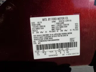 2019 Ford Explorer Sport with VIN 1FM5K8GT0KGB40554, listed as a Copart auction lot 89296575 with 58,274 mi miles and Salvage Title. Bid and sale history available at carsss.com. Image 13.
