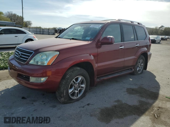 2008 Lexus GX 470 z VIN JTJBT20X680157761, wystawiony jako Copart lot #44955494 z przebiegiem 147 282 mil mil oraz Czysty tytuł • Clean title. Historia ofert i sprzedaży dostępna na DreamBid. Obrazek 1.